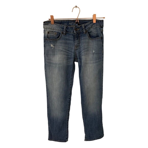 Apt. 9 Boyfriend Denim Jeans Distressed Modern Size 2 Inseam 26” Medium Wash - Picture 1 of 11